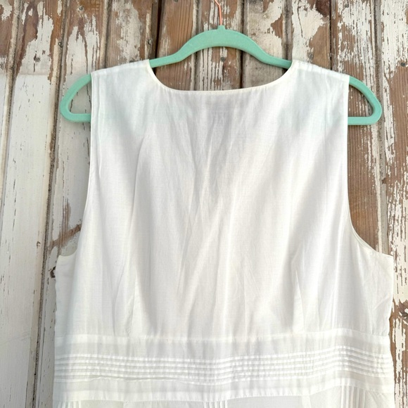 Eddie Bauer white sleeveless cotton v-neck midi dress, size 16 Tall - Picture 5 of 8